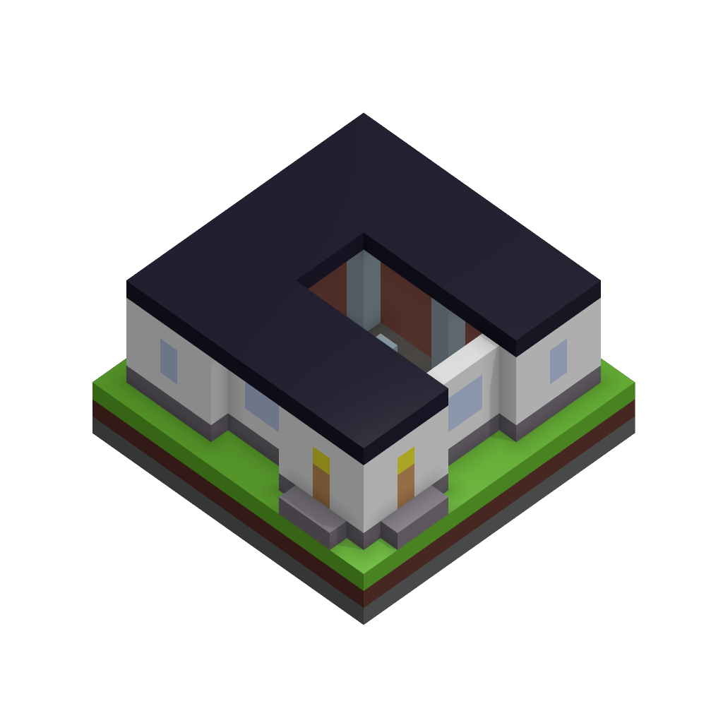 voxel image of a small building